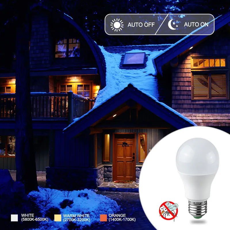 Led bulbs light Dusk Dawn Lamp E27 B22 Smart Automatic ON/OFF Sensor Light Bulb 10W 15W Energy Saving Novelty luminaria led Lamp
Led bulbs light Dusk Dawn Lamp E27 B22 Smart Automatic ON/OFF Sensor Light Bulb 10W 15W Energy Saving Novelty luminaria led Lamp