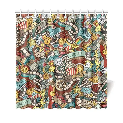 Shower Curtains Vintage Retro Cinema Movie Vintage Paper Texture Hollywoo Printing Decorative Polyester Fabric Bathroom Curtains
Shower Curtains Vintage Retro Cinema Movie Vintage Paper Texture Hollywoo Printing Decorative Polyester Fabric Bathroom Curtains