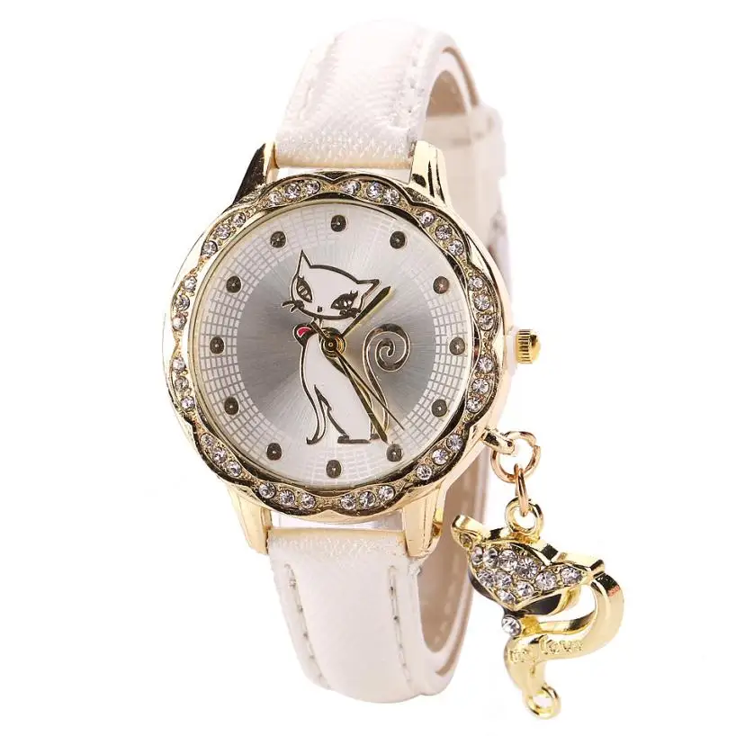 Часы женские кварцевые с кристаллами из нержавеющей стали|Женские наручные часы|