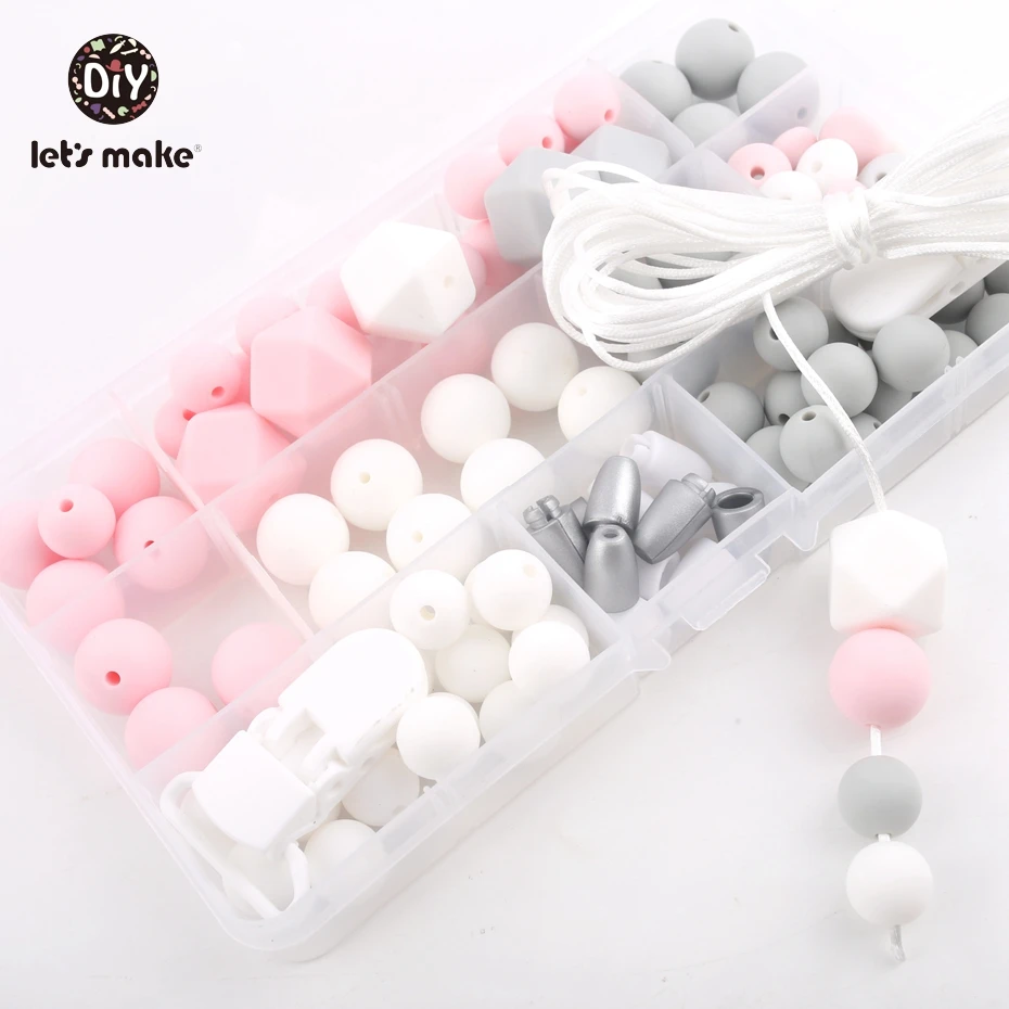 Let's Make Silicone Teether Accessories DIY Beads 1 Set Teething Jewelry Hand Made Pacifier Clip Baby Teether Silicone Beads
Let's Make Silicone Teether Accessories DIY Beads 1 Set Teething Jewelry Hand Made Pacifier Clip Baby Teether Silicone Beads