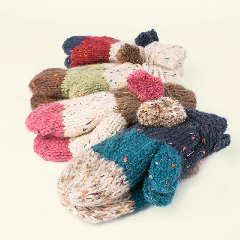 Fashion Hand-knitted Pompon Multicolor Winter Gloves Women Warm Wool Inside Cashmere Thick Mittens For Women Female Hanging Rope
Fashion Hand-knitted Pompon Multicolor Winter Gloves Women Warm Wool Inside Cashmere Thick Mittens For Women Female Hanging Rope