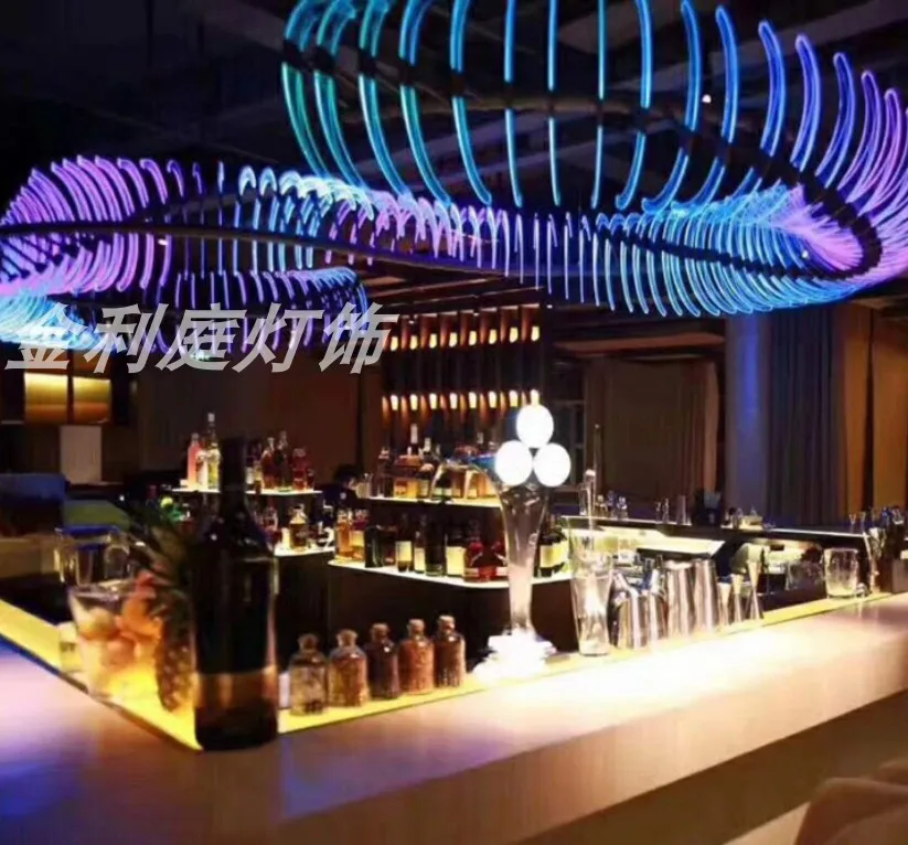 Hotel lobby engineering lights custom color chandelier KTV hall bar bar LED art style rotating chandelier 
Hotel lobby engineering lights custom color chandelier KTV hall bar bar LED art style rotating chandelier