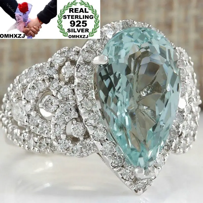 OMHXZJ Wholesale European Fashion Woman Man Party Wedding Gift White Blue Water Drop AAA Zircon 925 Sterling Silver Ring RR98
OMHXZJ Wholesale European Fashion Woman Man Party Wedding Gift White Blue Water Drop AAA Zircon 925 Sterling Silver Ring RR98