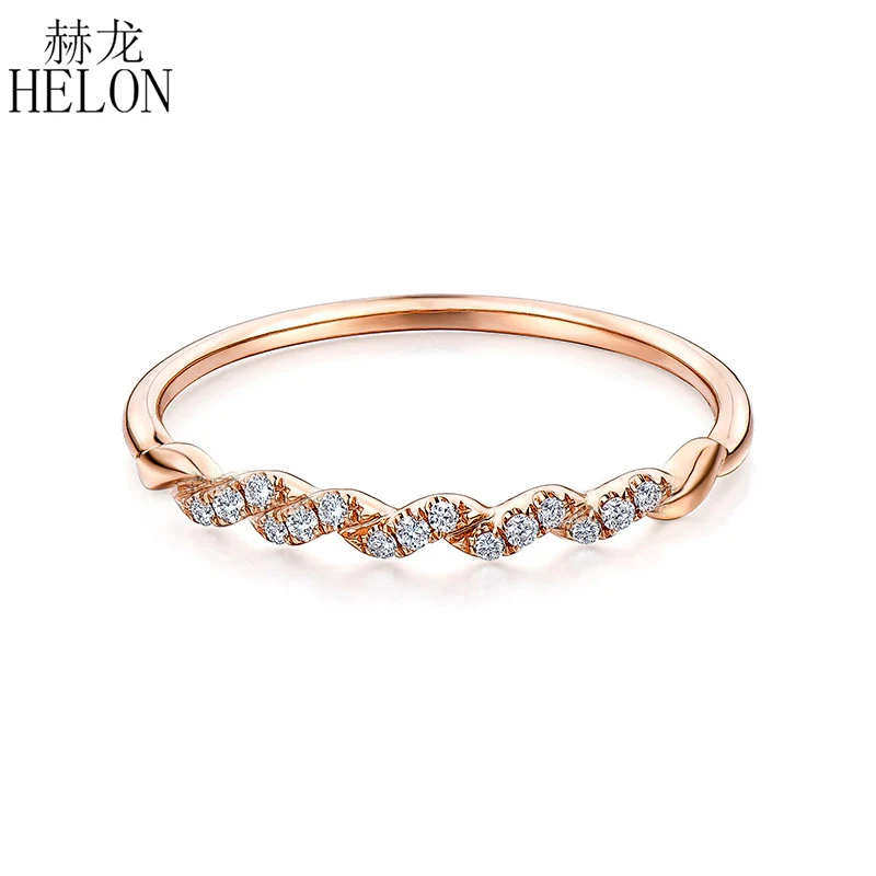 HELON Solid 14K Rose Gold Certified H/SI Round 100% Genuine Natural Diamonds Engagement Ring Wedding Women Romantic Fine Jewelry
HELON Solid 14K Rose Gold Certified H/SI Round 100% Genuine Natural Diamonds Engagement Ring Wedding Women Romantic Fine Jewelry