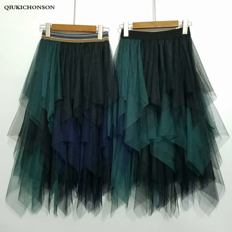 Autumn Winter High Waist Tulle Skirts Women Korean Fashion Ladies Elastic Waist Asymmetrical Long Tutu Skirts jupe tulle femme
Autumn Winter High Waist Tulle Skirts Women Korean Fashion Ladies Elastic Waist Asymmetrical Long Tutu Skirts jupe tulle femme