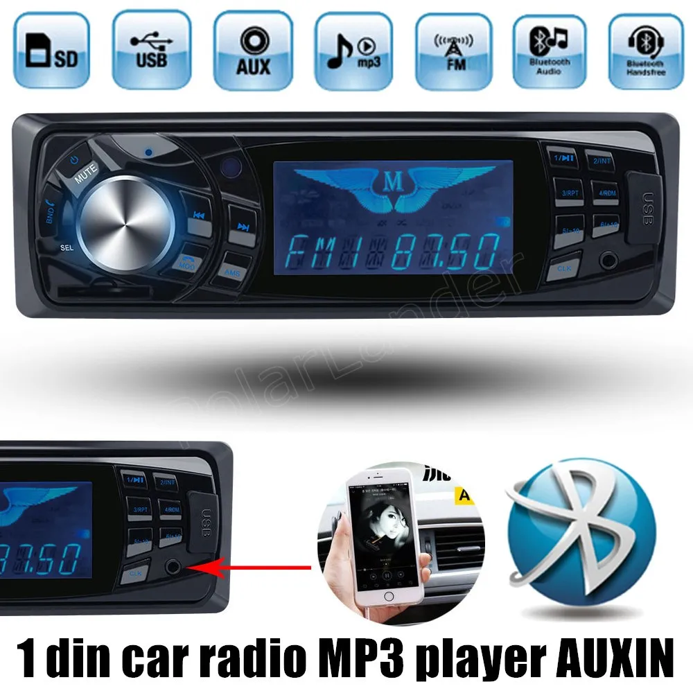 Автомагнитола 12 В Bluetooth SD USB mp3 плеер автомобильная аудиосистема стерео 1 Din FM Aux