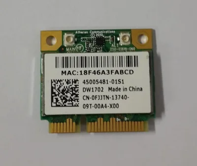 Новинка, Atheros AR9285 AR5B195 DW1702 802,11 B/g/n, половинчатая мини-плата PCI-E WLAN для карты Bluetooth для DELL 14R 15R N4010 N5010
Новинка, Atheros AR9285 AR5B195 DW1702 802,11 B/g/n, половинчатая мини-плата PCI-E WLAN для карты Bluetooth для DELL 14R 15R N4010 N5010