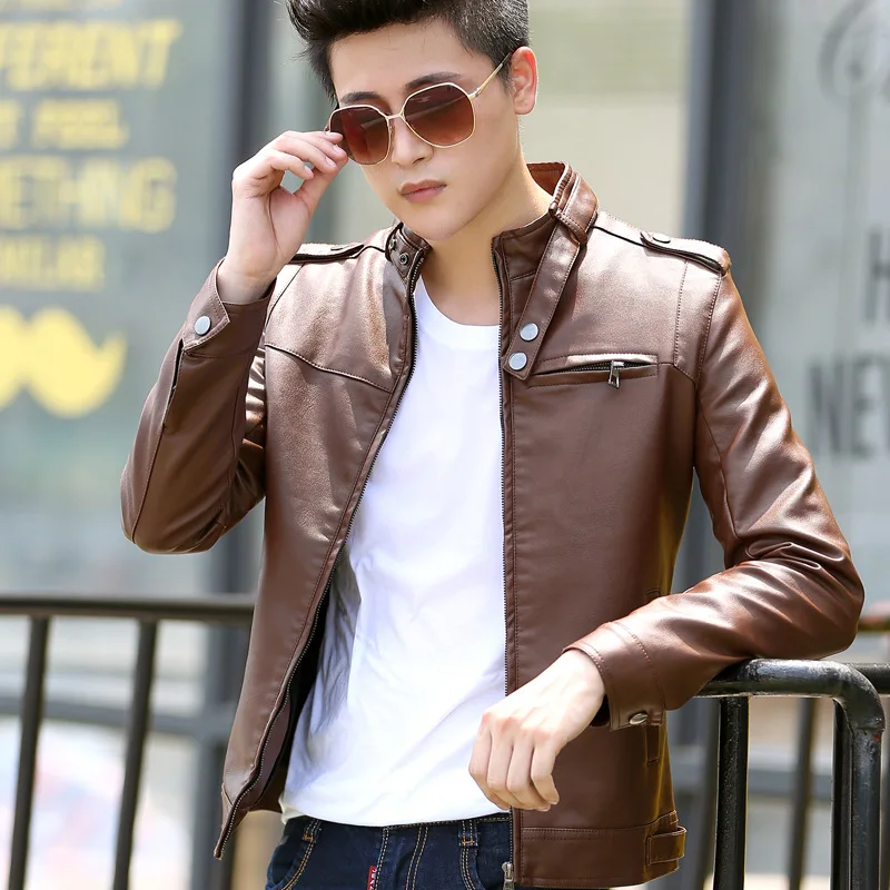 In the spring of the new leisure men's leather jackets in British fashion men young coat of cultivate one's morality
In the spring of the new leisure men's leather jackets in British fashion men young coat of cultivate one's morality