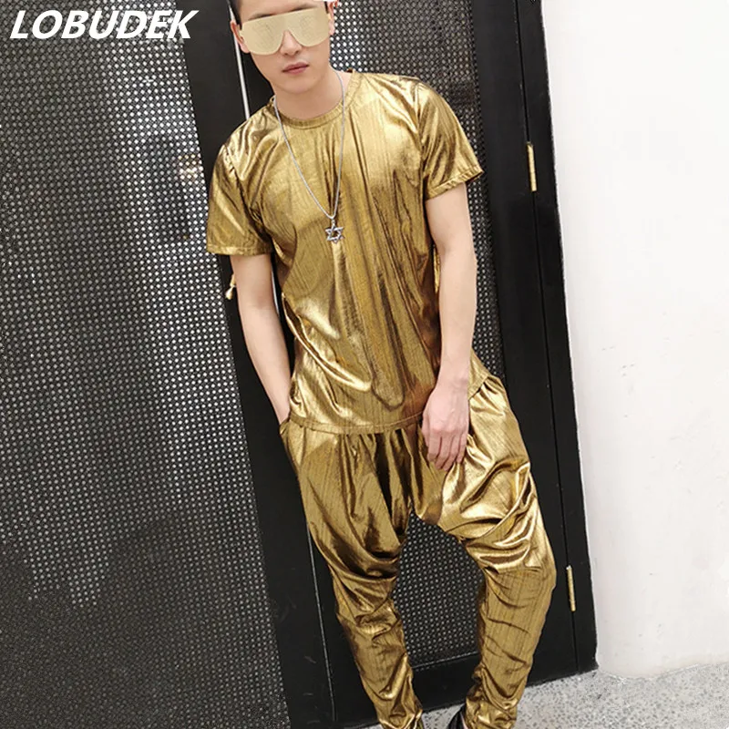(Tops+Pants) Men's Gold Set Tide Male Singer Nightclub Bar Clothing HIP HOP Rock DJ Dancer Performance Outfit Show Stage Costume
(Tops+Pants) Men's Gold Set Tide Male Singer Nightclub Bar Clothing HIP HOP Rock DJ Dancer Performance Outfit Show Stage Costume