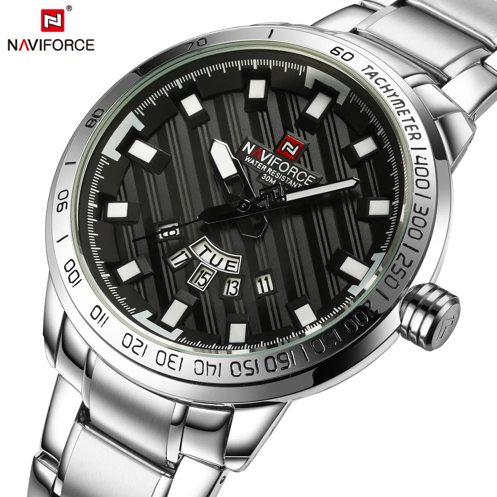Часы наручные NAVIFORCE Мужские кварцевые аналоговые роскошные модные спортивные