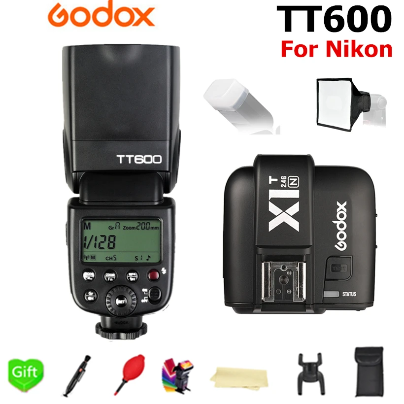 Godox TT600 GN60 2 4G Беспроводная система X System TTL вспышка Speedlite + фототриггер для Nikon D3200 D3300
