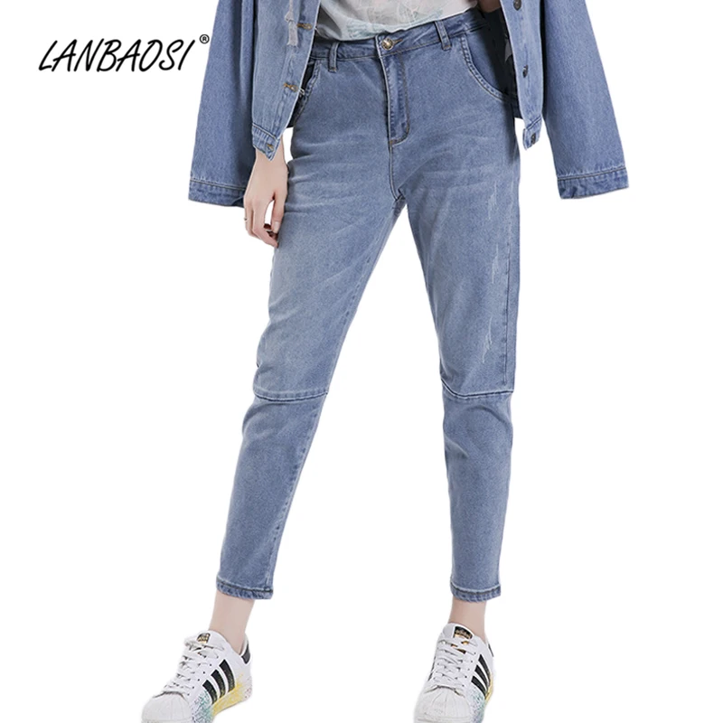 LANBAOSI Casual Harem Jeans Pants for Women Cotton Spandex Stretch Denim Trousers Soft Comfort Female Jean Pant
LANBAOSI Casual Harem Jeans Pants for Women Cotton Spandex Stretch Denim Trousers Soft Comfort Female Jean Pant
