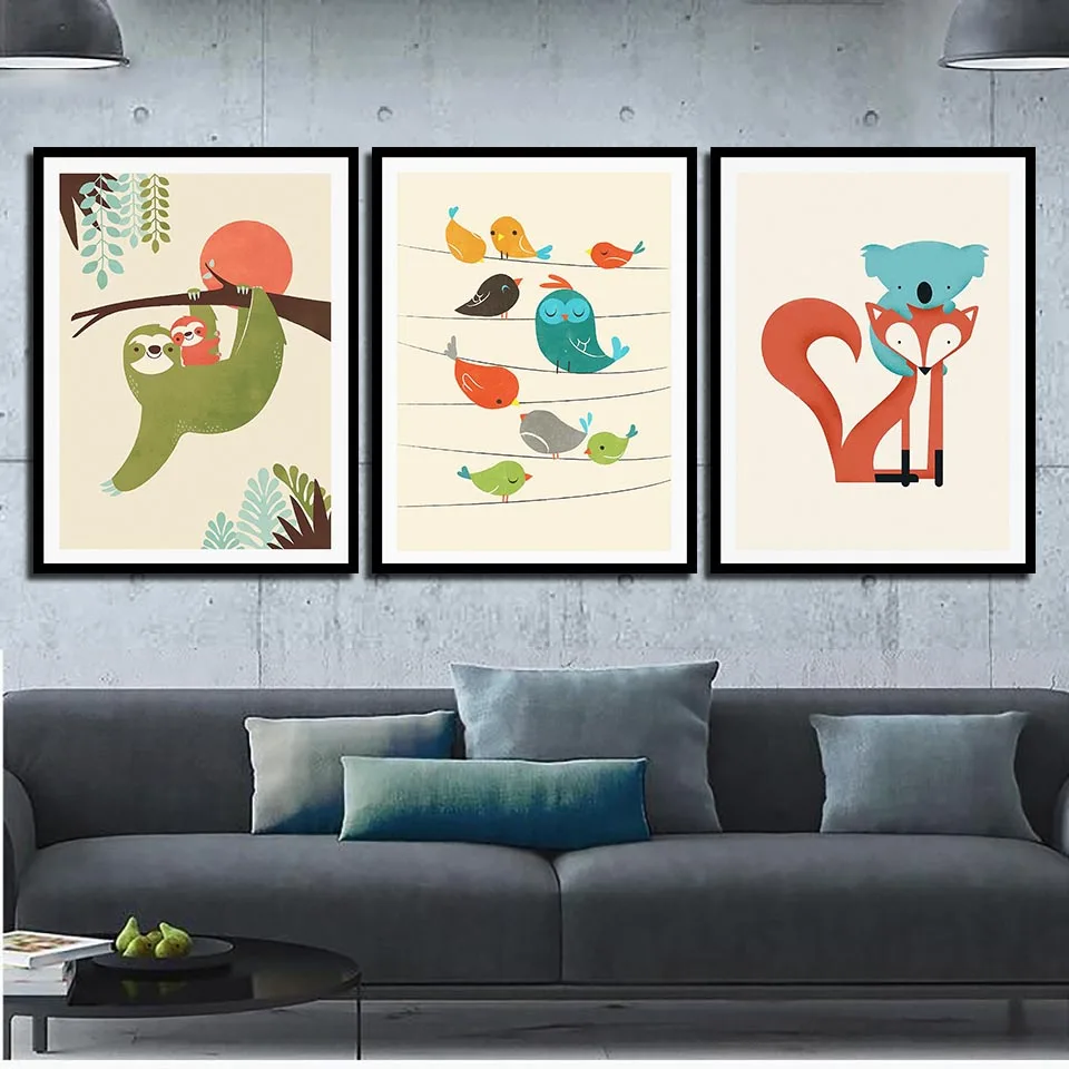 Fox Gibbon Bird Cartoon Nordic Simple Canvas Paintings Modern Living Room Wall Decor Posters Printing Creative Pictures Art
Fox Gibbon Bird Cartoon Nordic Simple Canvas Paintings Modern Living Room Wall Decor Posters Printing Creative Pictures Art