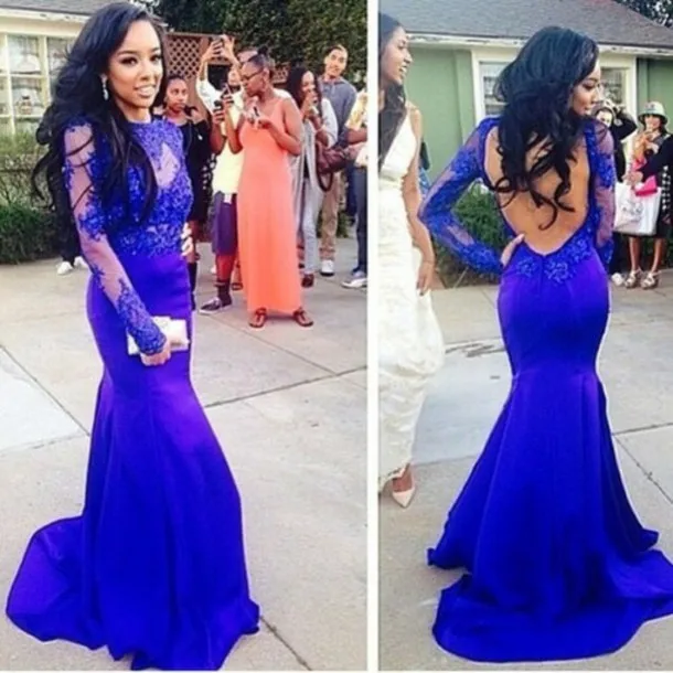 New Sexy Prom Evening Gowns Long Sleeves Backless Blue Appliques Mermaid Evening Dresses 2017 Fashion Evening Dress XY513
New Sexy Prom Evening Gowns Long Sleeves Backless Blue Appliques Mermaid Evening Dresses 2017 Fashion Evening Dress XY513