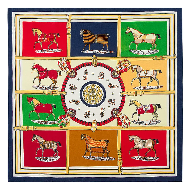 60X60cm Design HOT Women Square Scarf Horse PrintHair Neck Scarfs For Ladies Kerchief Twill Imitation Silk Foulard Scarves&Wraps
60X60cm Design HOT Women Square Scarf Horse PrintHair Neck Scarfs For Ladies Kerchief Twill Imitation Silk Foulard Scarves&Wraps