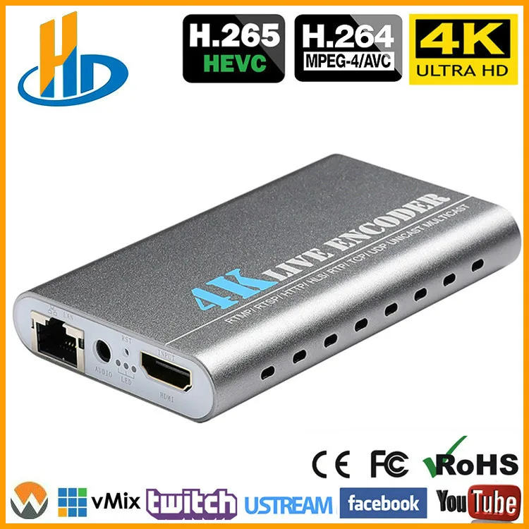 Encoder 3840 * 2160P 30fps 4K Ultra HD HEVC HDMI To IP Video Encoder H.265 H.264 IPTV Encoder Live Streaming Encoder H265 Server
Encoder 3840 * 2160P 30fps 4K Ultra HD HEVC HDMI To IP Video Encoder H.265 H.264 IPTV Encoder Live Streaming Encoder H265 Server