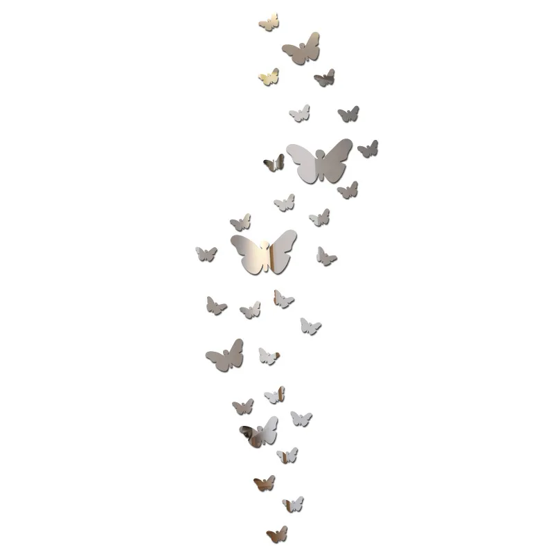 30pcs/set 3D Mirror Butterfly Wall Sticker for Home decoration bedroom Butterflies on the wall Wedding Decor DIY stickers
30pcs/set 3D Mirror Butterfly Wall Sticker for Home decoration bedroom Butterflies on the wall Wedding Decor DIY stickers