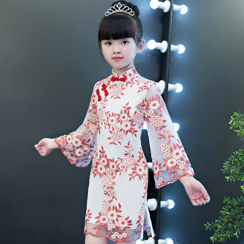 Toddler Baby girl cheongsam long sleeve tang dynasty costume chinese style modern qipao beautiful flower embroidery gauze dress
Toddler Baby girl cheongsam long sleeve tang dynasty costume chinese style modern qipao beautiful flower embroidery gauze dress