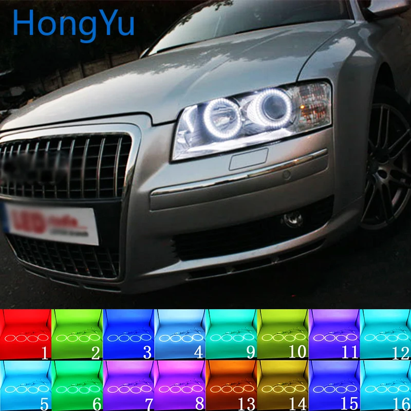 for Audi A8 S8 2004 2005 2006 - 2009 Accessories Headlight Multi-color RGB LED Angel Eyes Halo Ring Eye DRL RF Remote Control
for Audi A8 S8 2004 2005 2006 - 2009 Accessories Headlight Multi-color RGB LED Angel Eyes Halo Ring Eye DRL RF Remote Control