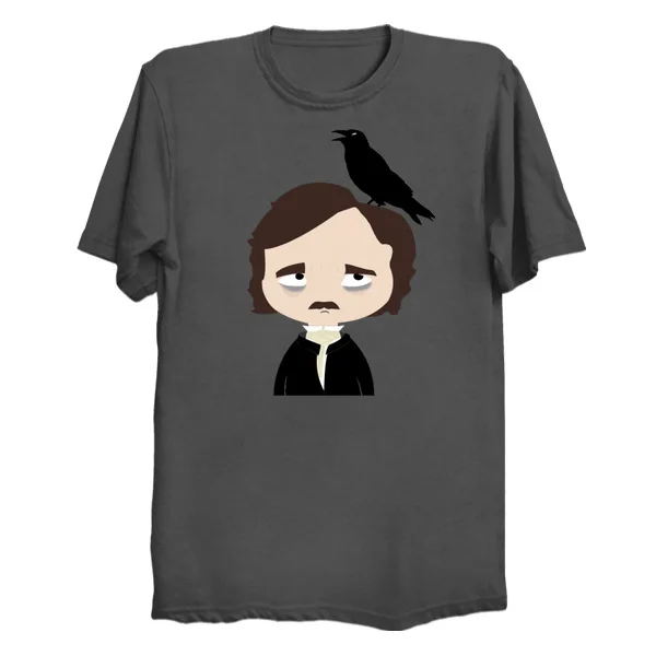 Мужская футболка с принтом хлопковая Футболка Edgar Allan Poe круглым вырезом и