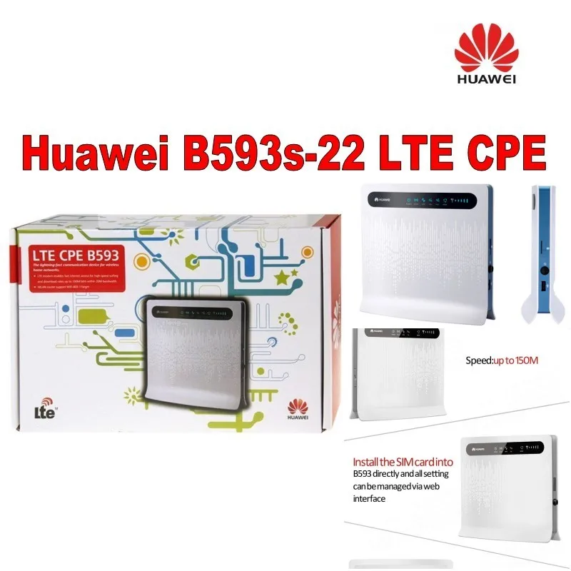 Unlocked HUAWEI B593s-22 4G LTE CPE Router Wireless 4port RJ45+1usb+ 2PCS antenna
Unlocked HUAWEI B593s-22 4G LTE CPE Router Wireless 4port RJ45+1usb+ 2PCS antenna