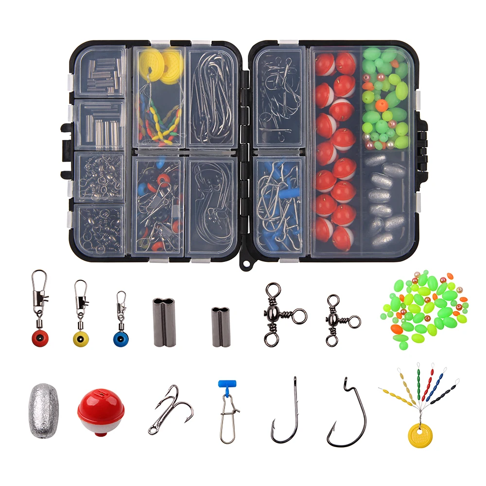 Hyaena 201pcs/Box Fishing Accessories Kit Tackle Different Jig Hook Three Way Swivels Space Bean Float Stopper Lead Sinker
Hyaena 201pcs/Box Fishing Accessories Kit Tackle Different Jig Hook Three Way Swivels Space Bean Float Stopper Lead Sinker