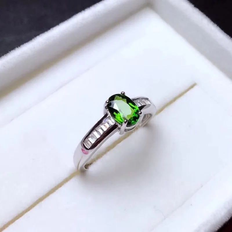 Natural Tested Diopside Rings for Women , 925 Sterling Silver, 5*7mm*1Pcs Gemstone Birthstone Jewelry Certificate and Box FJ417
Natural Tested Diopside Rings for Women , 925 Sterling Silver, 5*7mm*1Pcs Gemstone Birthstone Jewelry Certificate and Box FJ417