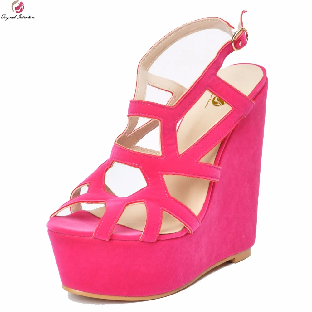 Original Intention Stylish Women Sandals Charm Peep Toe Wedges Sandals Elegant Rose Red Red Shoes Woman Plus US Size 4-15
Original Intention Stylish Women Sandals Charm Peep Toe Wedges Sandals Elegant Rose Red Red Shoes Woman Plus US Size 4-15