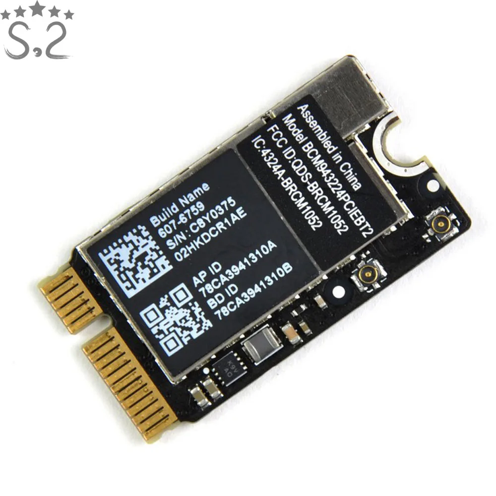 BCM943224PCIEBT2 для Apple Macbook Air 11 дюймов A1369 A1466 Wi-Fi Bluetooth карта для аэропорта для Macbook Air 13 дюймов A1370 A1465 2010-2012
BCM943224PCIEBT2 для Apple Macbook Air 11 дюймов A1369 A1466 Wi-Fi Bluetooth карта для аэропорта для Macbook Air 13 дюймов A1370 A1465 2010-2012