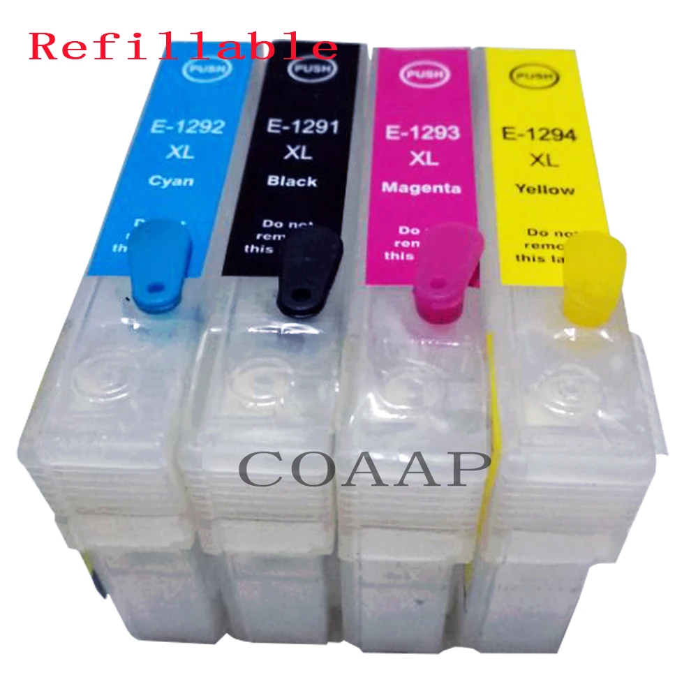 4 Compatible EPSON T1291-T1294 T1295 Refillable Empty Ink cartridge for stylus SX235W SX420W SX438W Printer
4 Compatible EPSON T1291-T1294 T1295 Refillable Empty Ink cartridge for stylus SX235W SX420W SX438W Printer