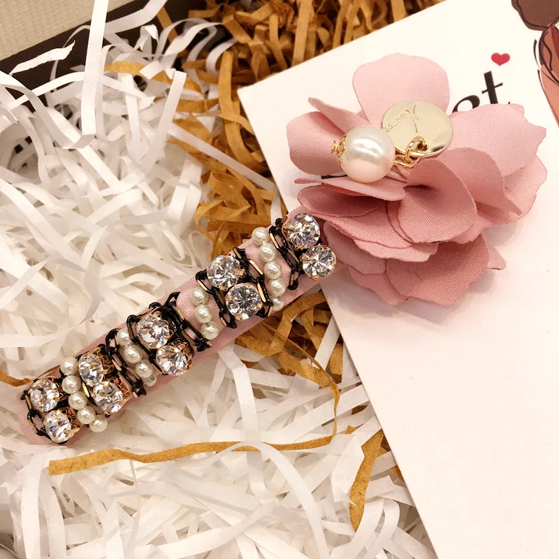 Flowers pearl hairpins zircon hair barrettes duckbill clips 2018 spring new accessories for women ornaments headdress | Аксессуары для