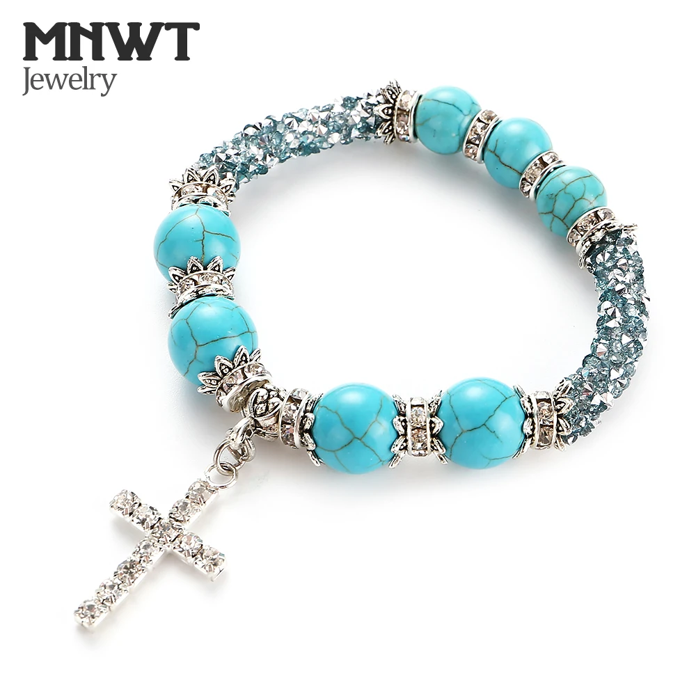 MNWT Fashion Women Design Howlite Natural Stone Bracelets 8mm Beads Boho Vintage Cross Rhinestones Turquoises Bracelet Jewelry
MNWT Fashion Women Design Howlite Natural Stone Bracelets 8mm Beads Boho Vintage Cross Rhinestones Turquoises Bracelet Jewelry