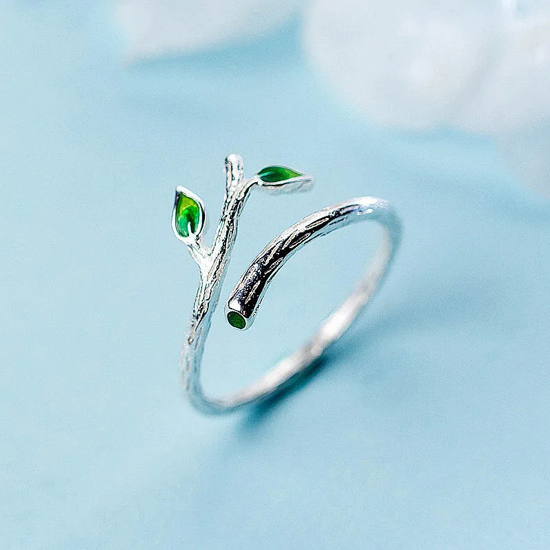 PONYKISS Vintage 100% 925 Sterling Silver Adjustable Opening Branches Green Leaf Ring Jewelry Women Birthday Party Anniversary
PONYKISS Vintage 100% 925 Sterling Silver Adjustable Opening Branches Green Leaf Ring Jewelry Women Birthday Party Anniversary