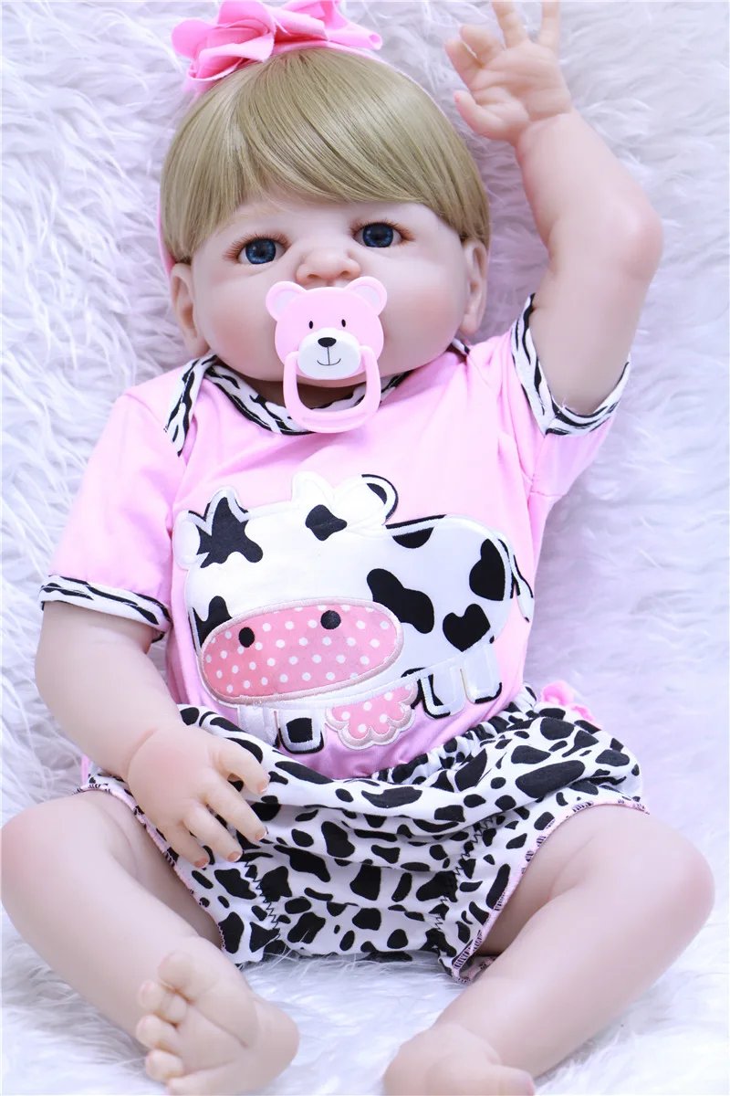 

55cm Full Body Silicone Reborn Girl Baby Doll Toy Lifelike Newborn Princess Babies Doll Fashion Kids Child Brinquedos Bathe Toy
