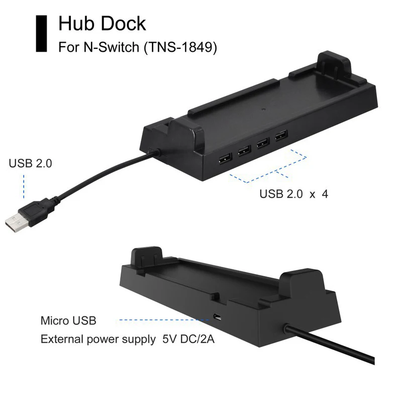 

4 USB Port Hub for Nintend Switch High Speed Charger Controller Splitter Expansion Adapter For Nintendos Switch Console Portable