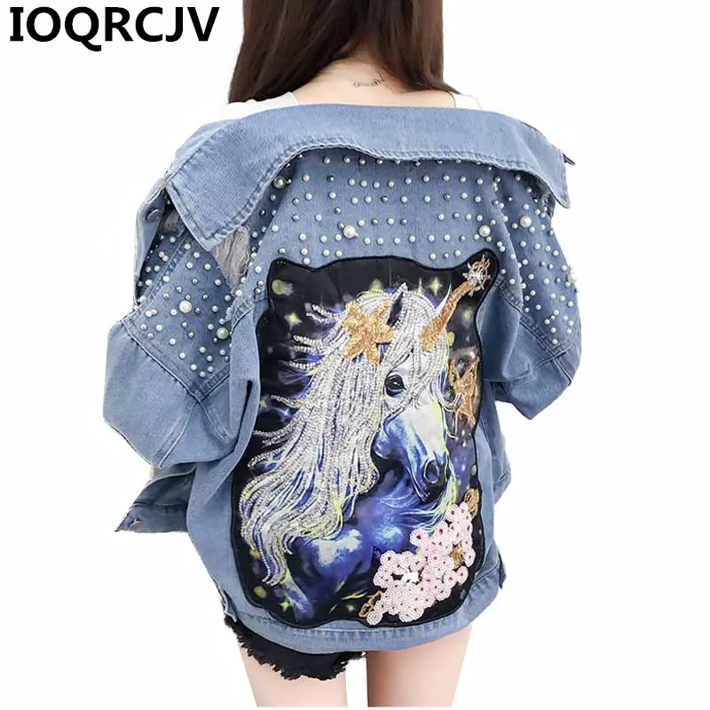 2019 Autumn Denim Jackets Women Beading Cartoon Print Loose Jeans Jackets Hole Long Sleeve Casual Femme Boyfriend Outwear R854
2019 Autumn Denim Jackets Women Beading Cartoon Print Loose Jeans Jackets Hole Long Sleeve Casual Femme Boyfriend Outwear R854