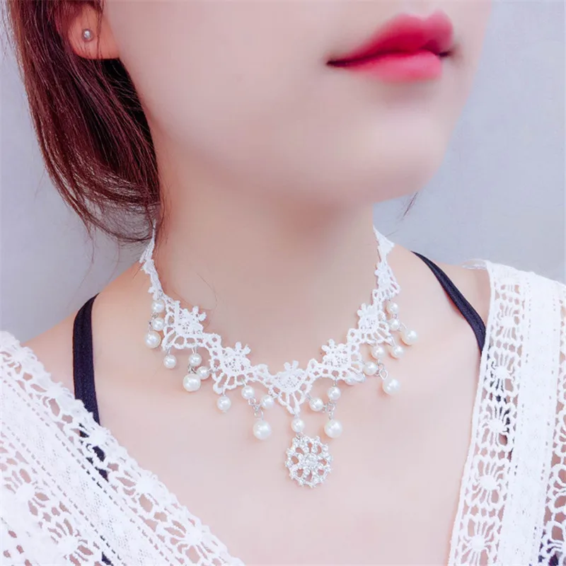 Brokenstone модные белые кружева женщины ожерелье колье|necklace chokers|choker fashionfashion choker |