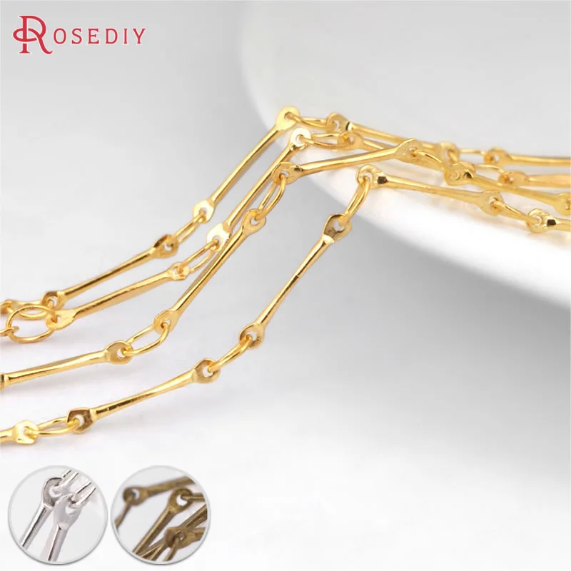 (21349)2 meters 2-2.5MM Gold Color Plated Copper Rod Link Chains Necklace Chains Diy Jewelry Findings Accessories Wholesale
(21349)2 meters 2-2.5MM Gold Color Plated Copper Rod Link Chains Necklace Chains Diy Jewelry Findings Accessories Wholesale