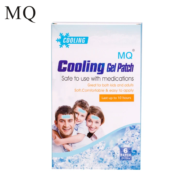 6 шт/Коробки MQ заплаты в ледяной Охлаждающий пластырь 5*12 см охлаждающая гелевая