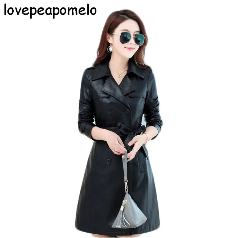 Leather Female Long Section 2018 Autumn and Winter New Leather Jacket Korean Slim Long Sleeve Black Women's Leather Jacket D302
Leather Female Long Section 2018 Autumn and Winter New Leather Jacket Korean Slim Long Sleeve Black Women's Leather Jacket D302