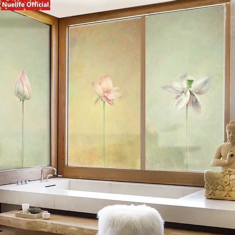 Chinese style lotus pattern electrostatic frosted glass film bathroom living room bedroom wedding room shop door pvc opaque film
Chinese style lotus pattern electrostatic frosted glass film bathroom living room bedroom wedding room shop door pvc opaque film