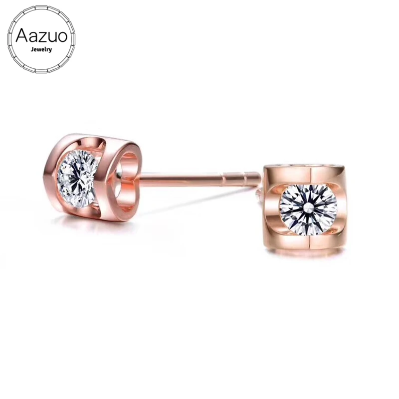 Aazuo 18K Rose Gold White Gold Real Diamond Stud Earring For Woman Girls Trendy Earring For Wedding Engagement Party
Aazuo 18K Rose Gold White Gold Real Diamond Stud Earring For Woman Girls Trendy Earring For Wedding Engagement Party