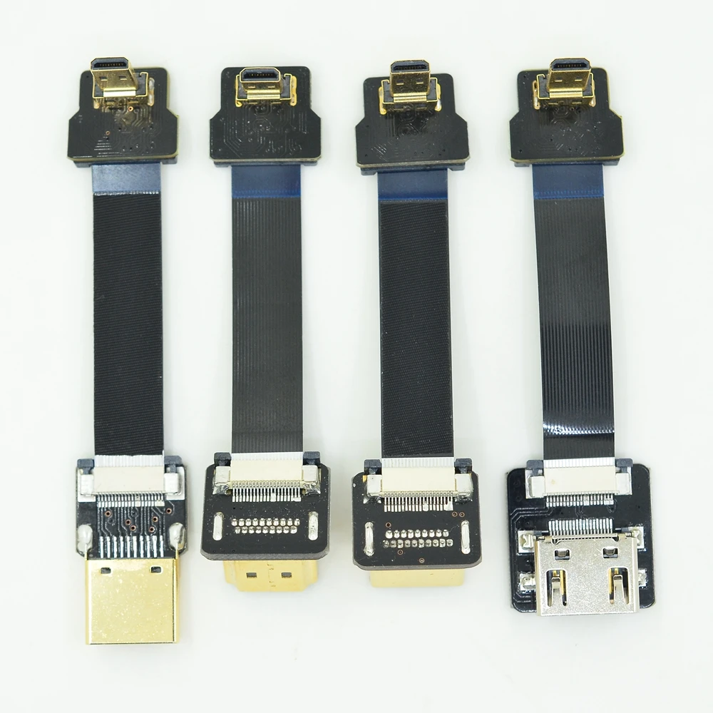 Микро HDMI FPV кабель FPC вверх Угловой Micro D Тип к стандарту риббо для Бесщеточный