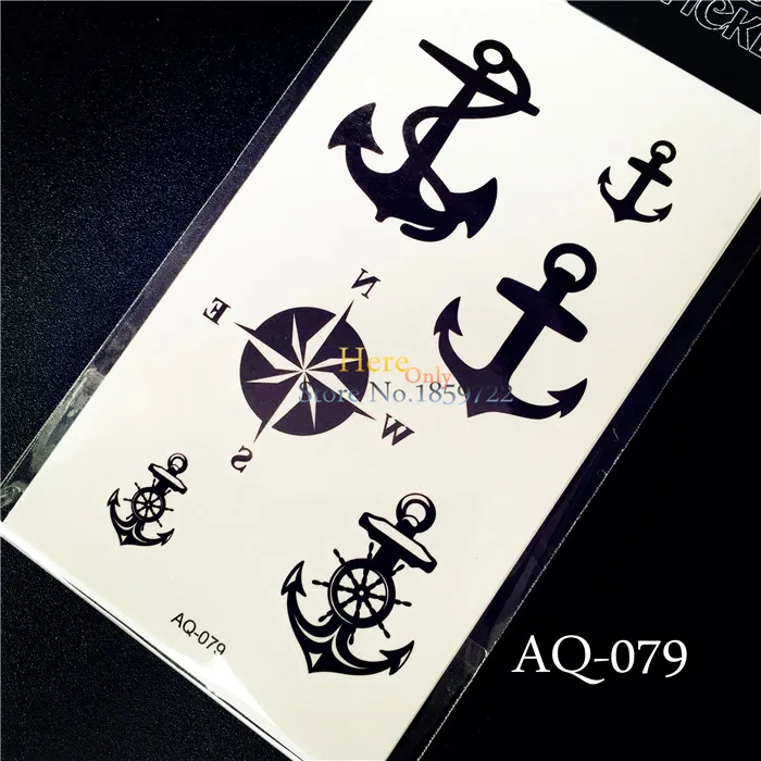 Waterproof Tattoos Harajuku AQ-079 black anchor Marine Pirate Compass design women Henna Temporary Tattoo Stickers free shipping
Waterproof Tattoos Harajuku AQ-079 black anchor Marine Pirate Compass design women Henna Temporary Tattoo Stickers free shipping