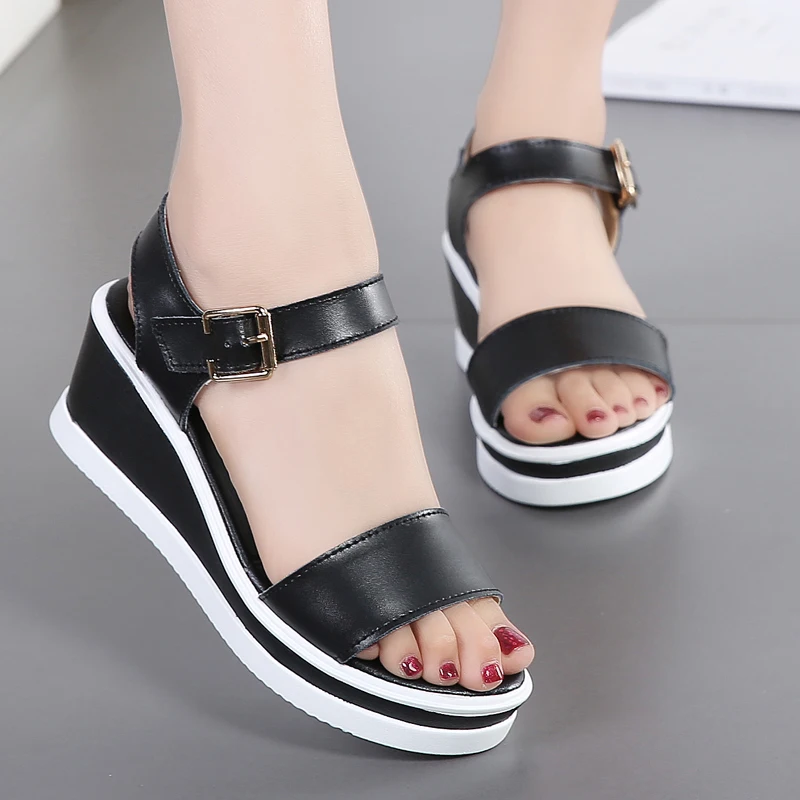 WDZKN Black White Women Sandals Summer Casual Shoes Woman Platform Wedges Sandals Buckle Peep Toe High Heels Sandalias Mujer
WDZKN Black White Women Sandals Summer Casual Shoes Woman Platform Wedges Sandals Buckle Peep Toe High Heels Sandalias Mujer