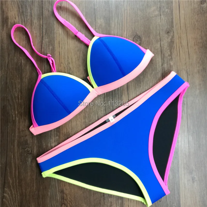 Купальник неопреновый с чашками пуш ап и треугольным верхом|suit bottom|swimsuit wrap cover upsuit