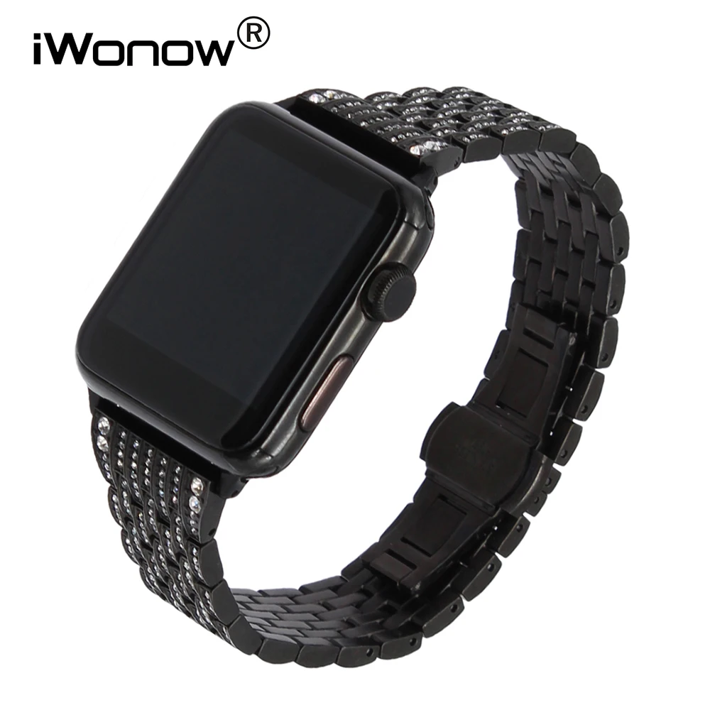 Rhinestone Diamond Watchband for iWatch Apple Watch 38/40/42/44mm Series 5 4 3 2 1 Stainless Steel Band Butterfly Buckle Strap
Rhinestone Diamond Watchband for iWatch Apple Watch 38/40/42/44mm Series 5 4 3 2 1 Stainless Steel Band Butterfly Buckle Strap