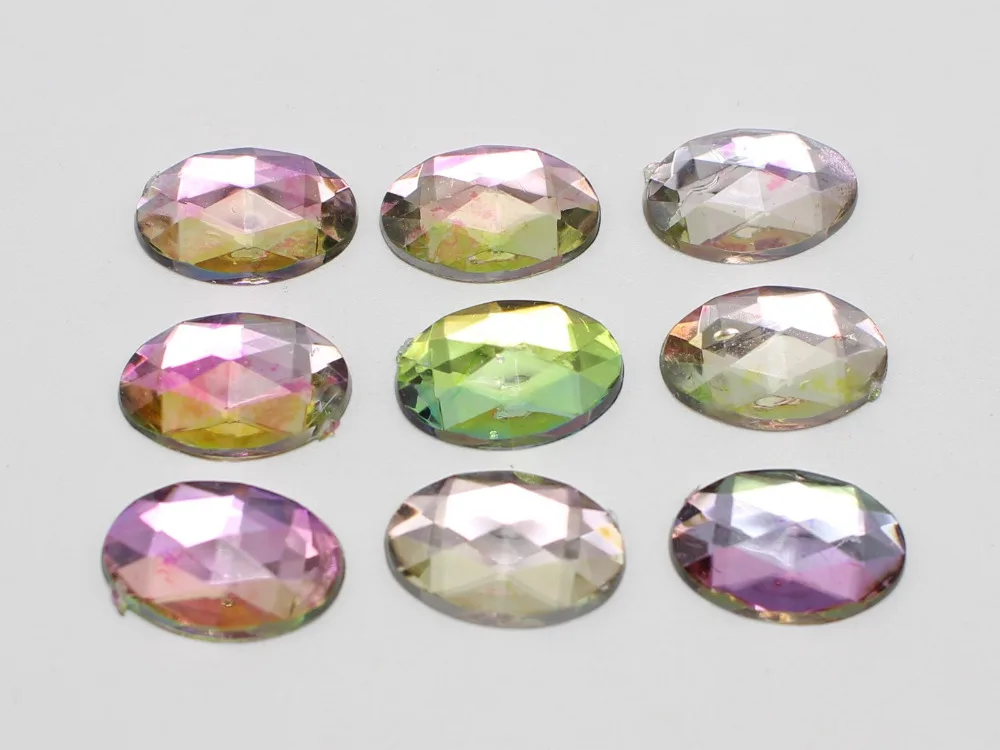 100 Rainbow AB Acrylic Flatback Faceted Oval Rhinestone Gems 10X14mm No Hole
100 Rainbow AB Acrylic Flatback Faceted Oval Rhinestone Gems 10X14mm No Hole
