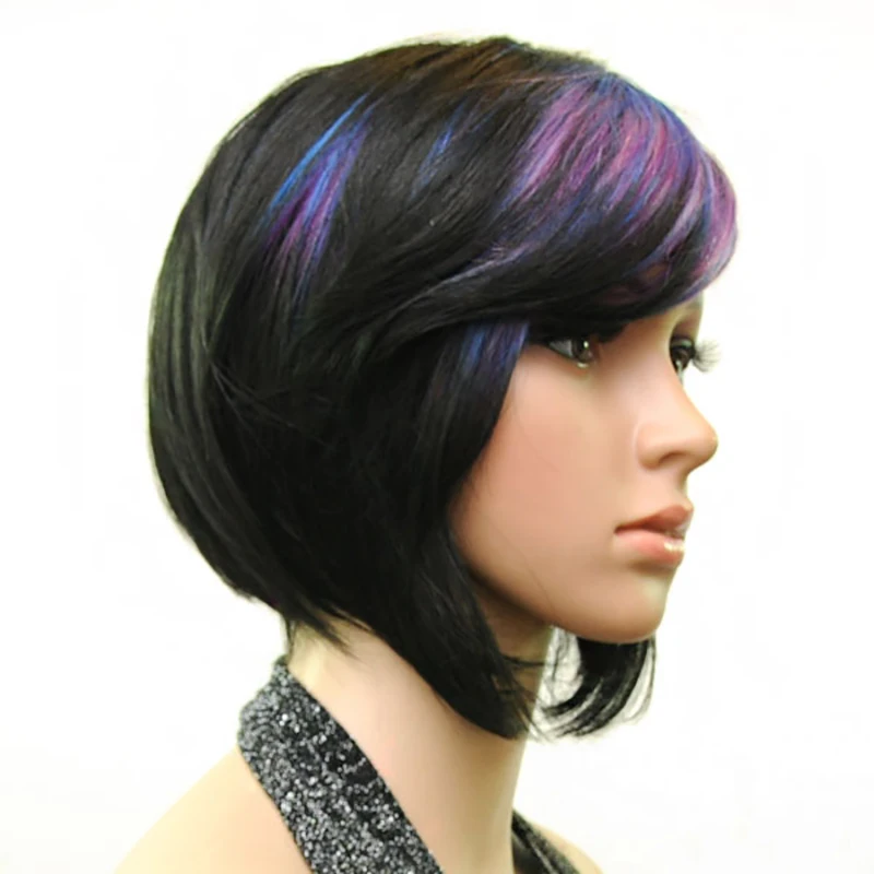 HAIRJOY женский парик из синтетических волос 3 тона разные цвета короткие прямые
