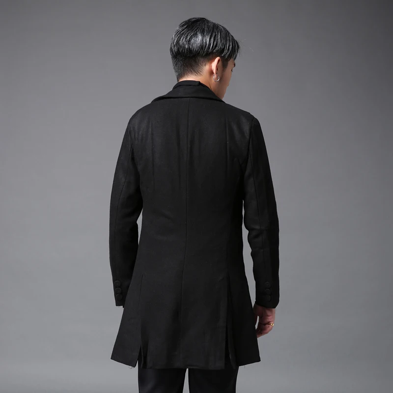 M-5XL Men's 2017 qiu dong men long tweed coat tide male personality coat The singer's clothing
M-5XL Men's 2017 qiu dong men long tweed coat tide male personality coat The singer's clothing